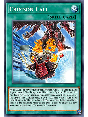 Crimson Call - BLZD-EN052 - Common 1st Edition