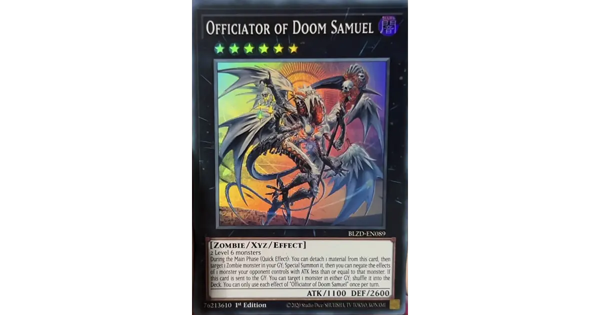 Officiator of Doom Samuel - BLZD-EN089 - Super Rare 1st E