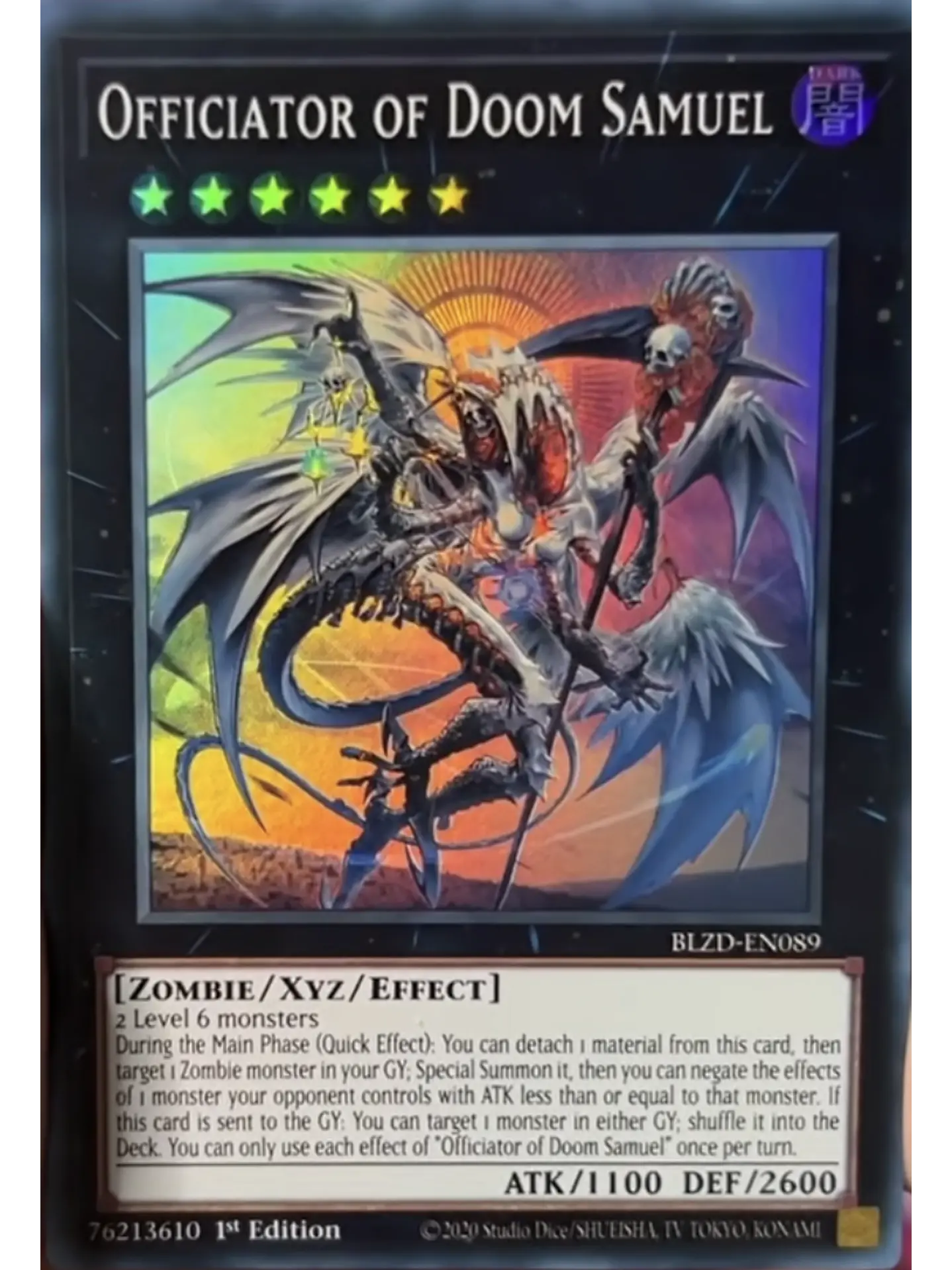 Officiator of Doom Samuel - BLZD-EN089 - Super Rare 1st Edition 1