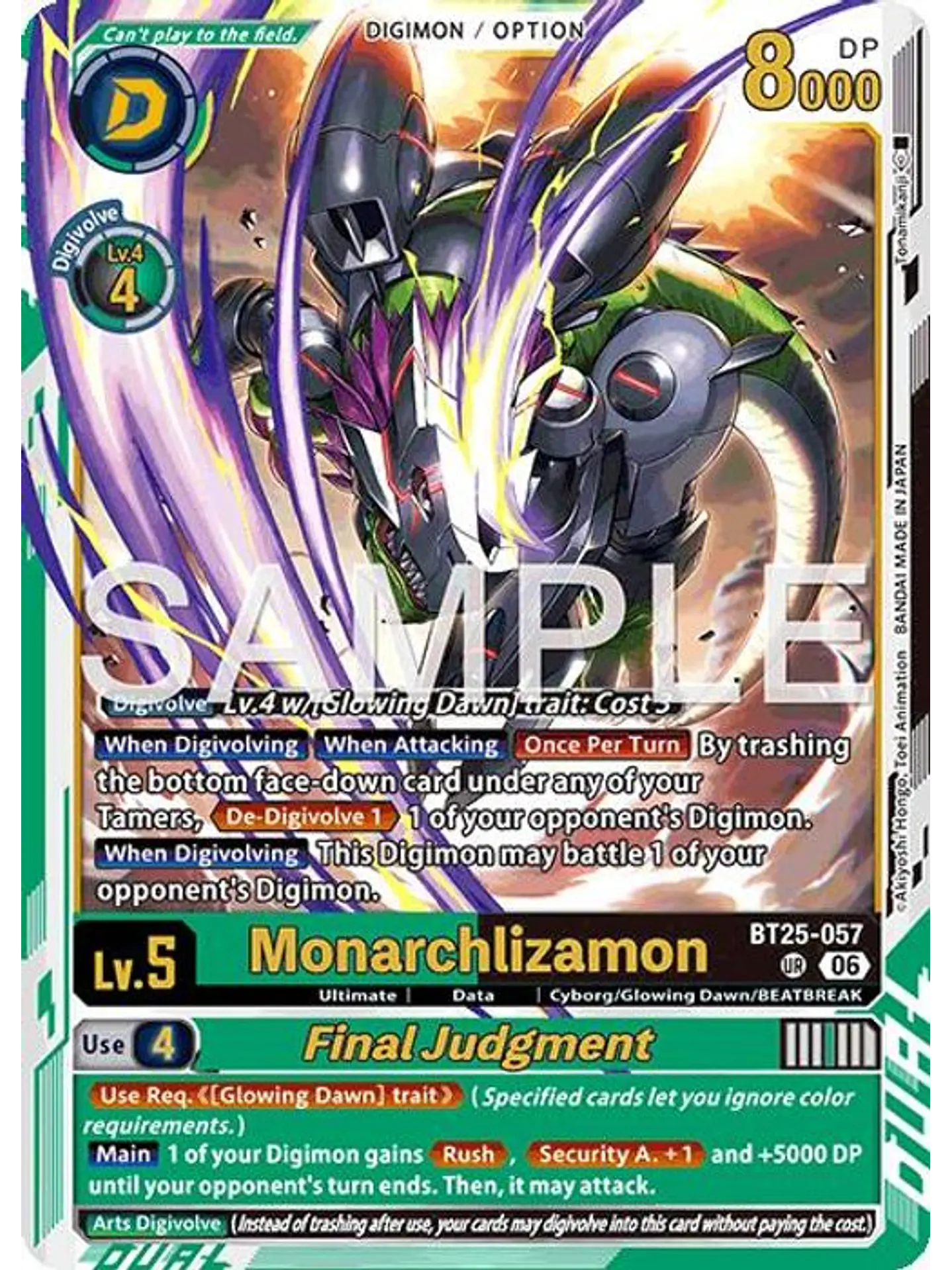 BT25-057 (Ultimate Rare) Monarchlizamon/Final Judgment 1