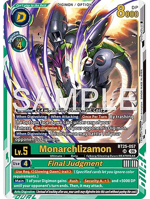 BT25-057 (Ultimate Rare) Monarchlizamon/Final Judgment