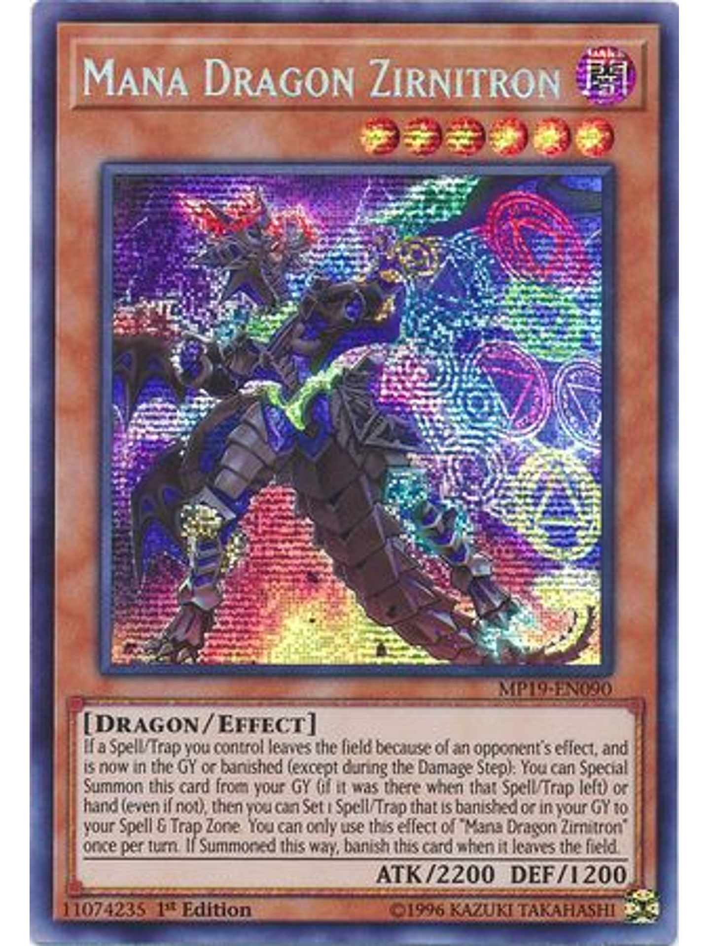 Mana Dragon Zirnitron - MP19-EN090 - Prismatic Secret Rare 1st Edition 1