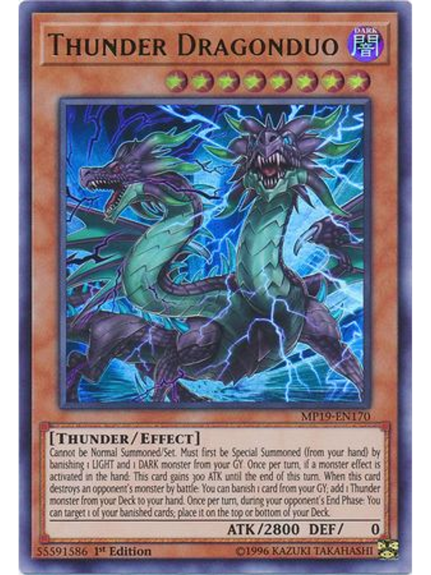 Thunder Dragonduo - MP19-EN170 - Ultra Rare 1st Edition 1