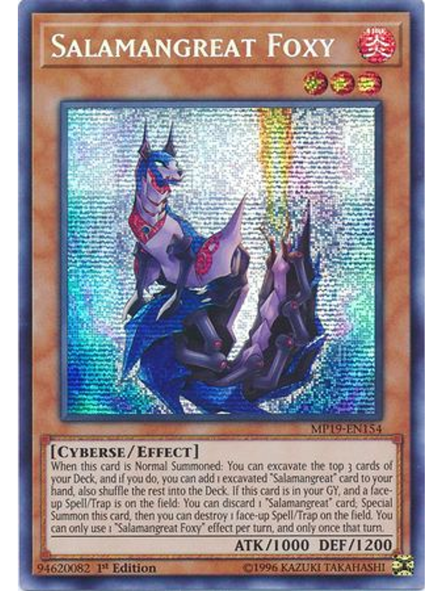 Salamangreat Foxy - MP19-EN154 - Prismatic Secret Rare 1st Edition 1