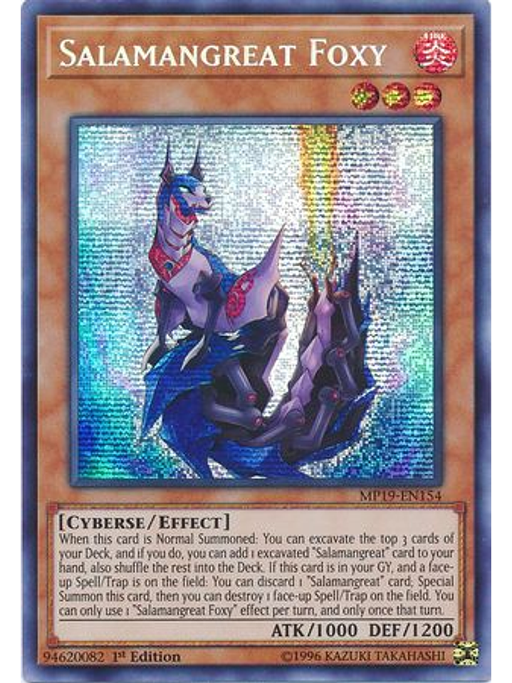 Salamangreat Foxy - MP19-EN154 - Prismatic Secret Rare 1st Edition 1