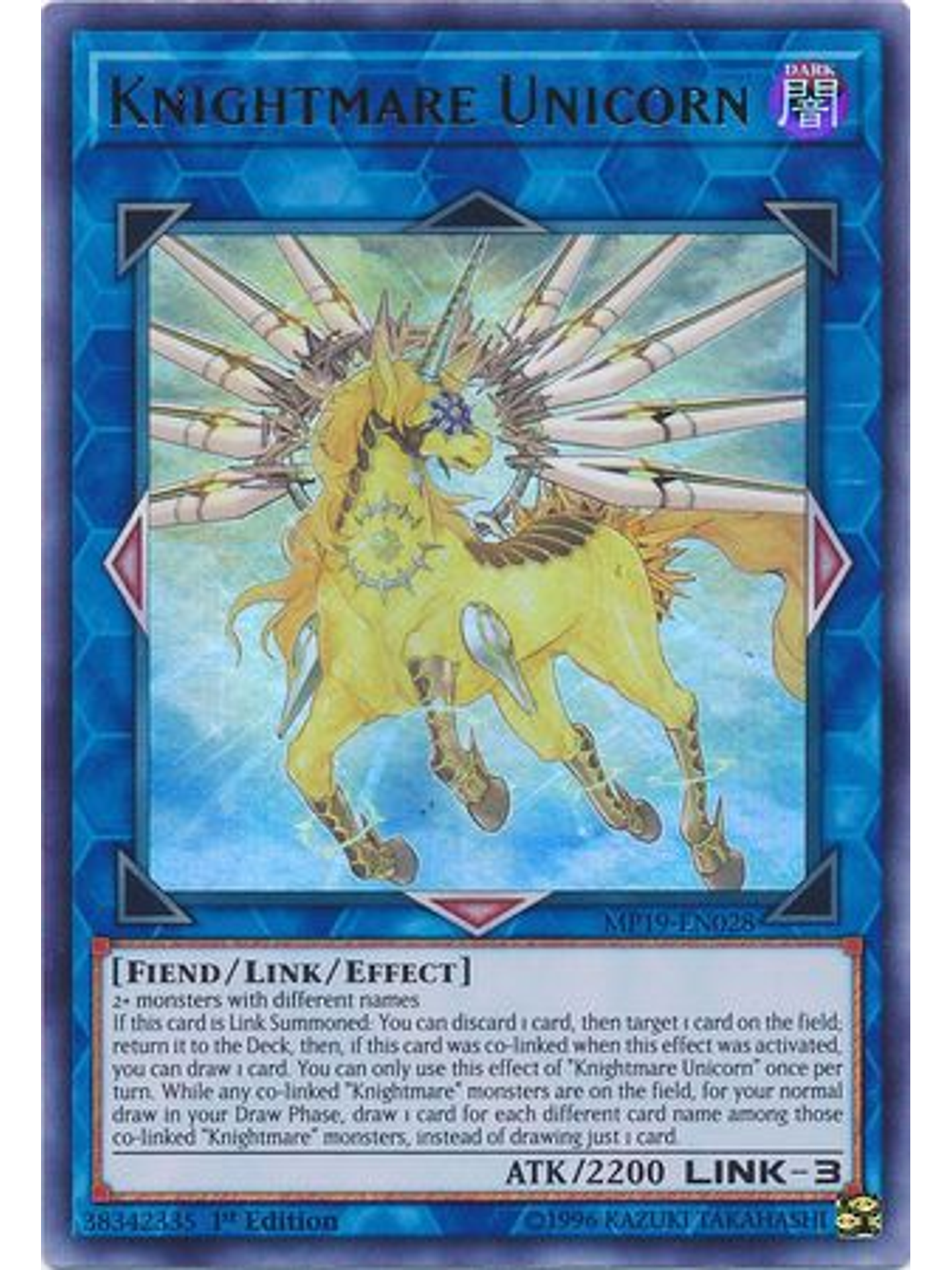 Knightmare Unicorn - MP19-EN028 - Ultra Rare 1st Edition 1