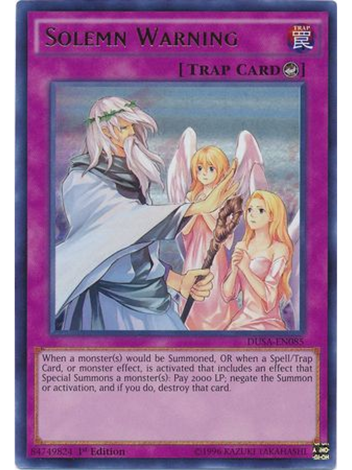 Solemn Warning - DUSA-EN085 - Ultra Rare 1st Edition 1