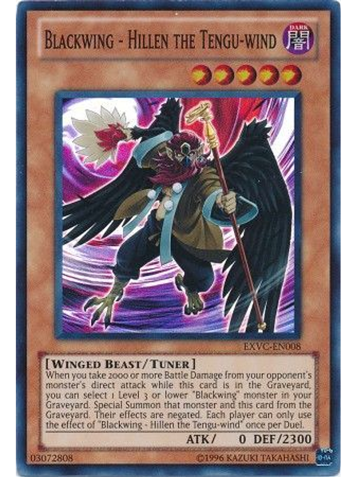 Blackwing - Hillen the Tengu-wind - EXVC-EN008 - Super Rare Unlimited 1