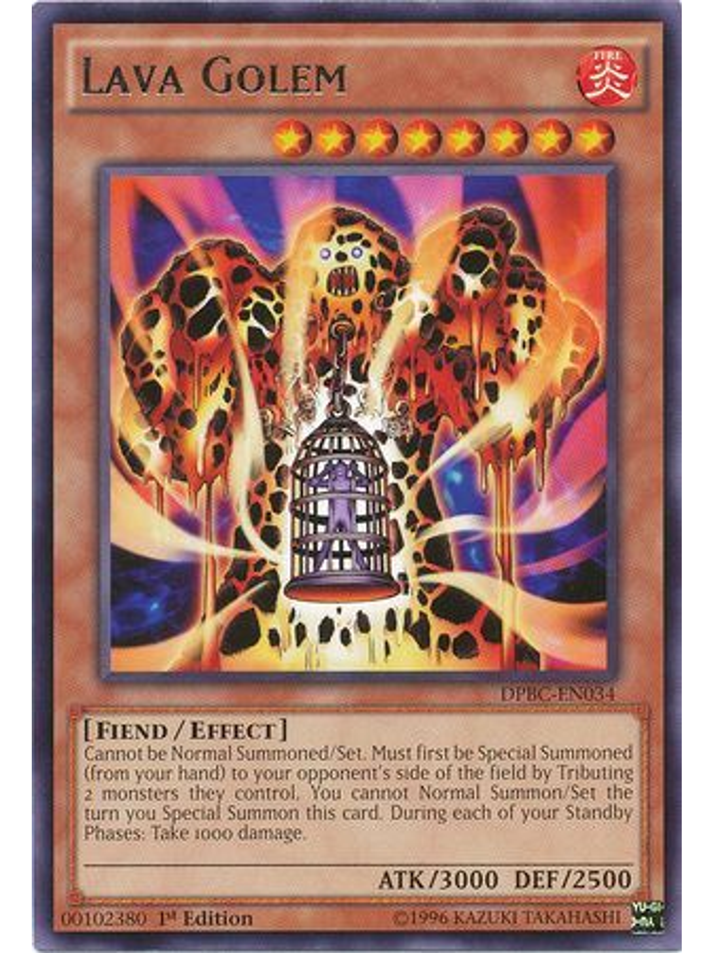 Lava Golem - DPBC-EN034 - Rare 1st Edition 1