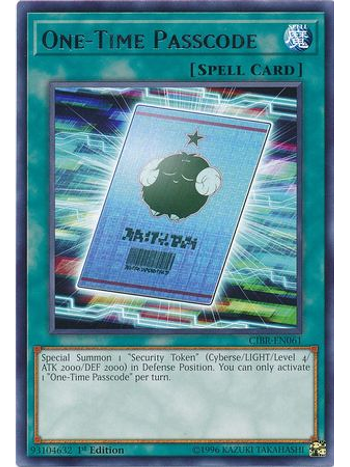 One-Time Passcode - CIBR-EN061 - Rare 1st Edition 1