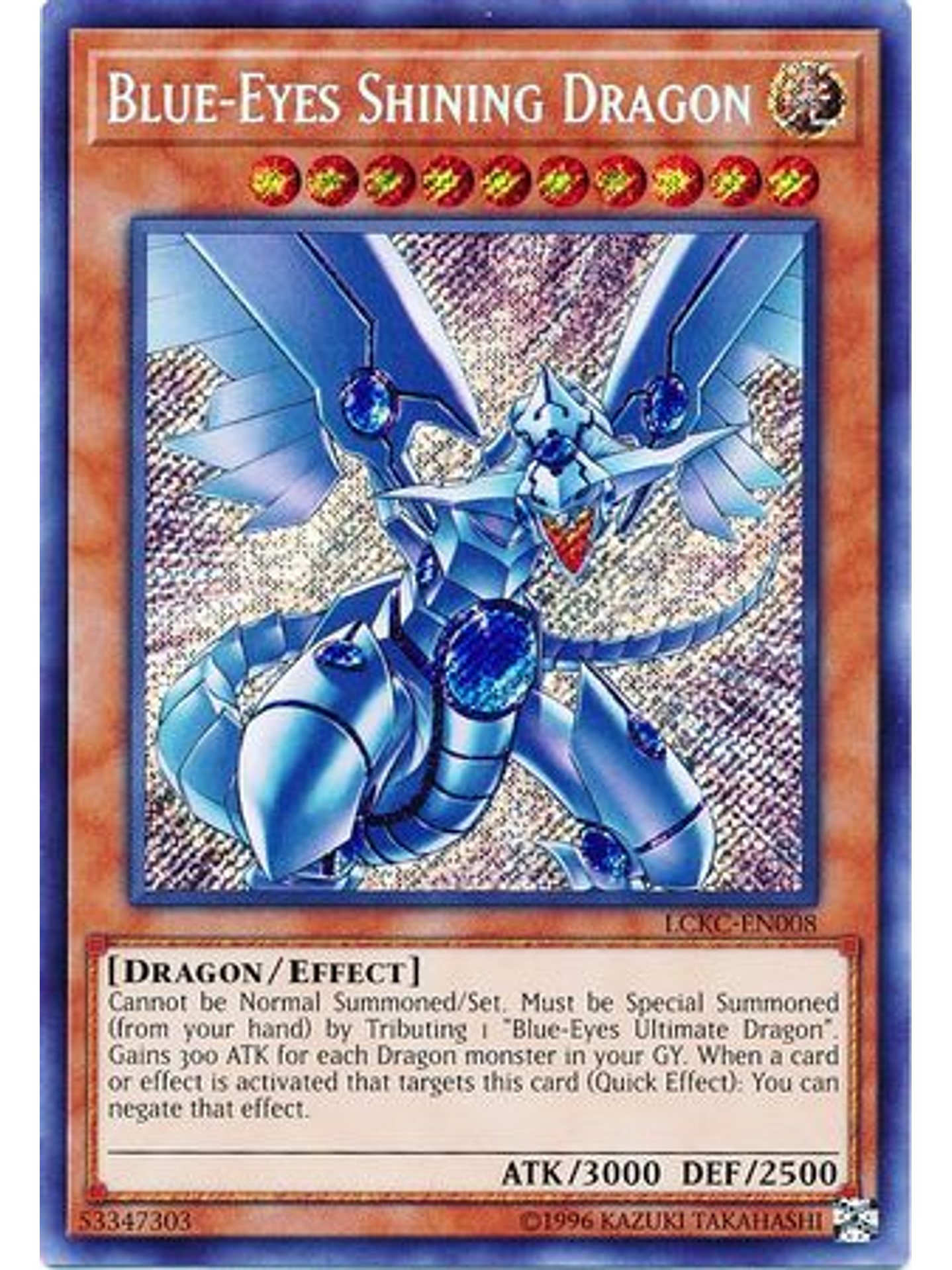 Blue-Eyes Shining Dragon - LCKC-EN008 - Secret Rare Unlimited 1
