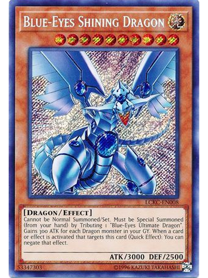 Blue-Eyes Shining Dragon - LCKC-EN008 - Secret Rare Unlimited 1