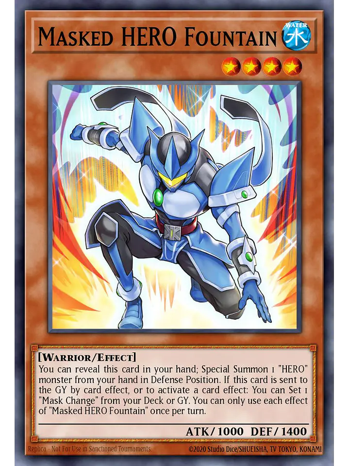 Masked HERO Fountain - BLGG-EN029 - Secret Rare 1st Edition 1