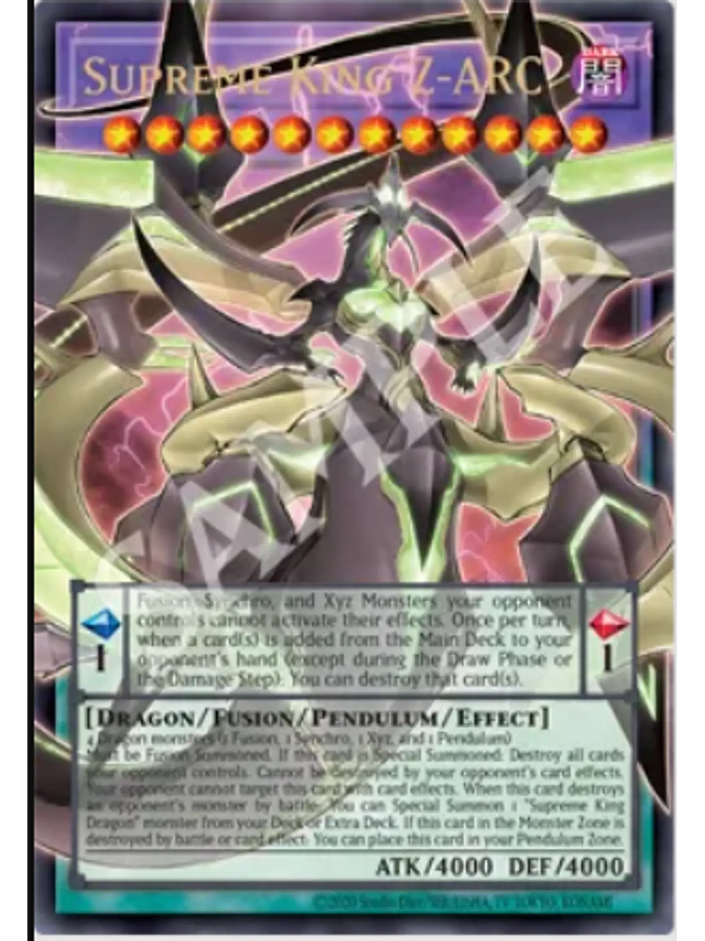 Supreme King Z-ARC (extended art) - BLGG-EN141 - Ultra Rare 1st Edition 1