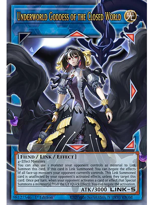 Underworld Goddess of the Closed World (extended art) - BLGG-EN144 - Ultra Rare 1st Edition