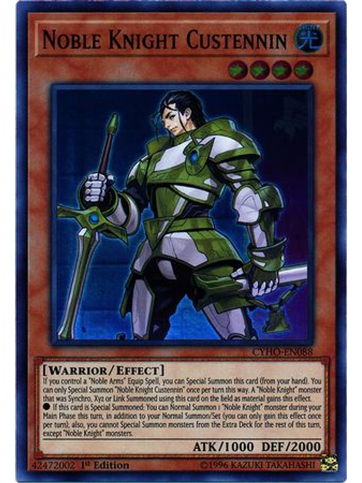 Noble Knight Custennin - CYHO-EN088 - Super Rare 1st Edition 1