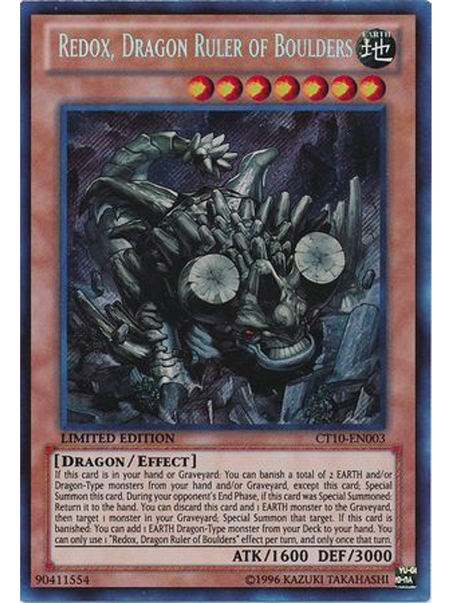 Redox, Dragon Ruler of Boulders - CT10-EN003 - Secret Rare 1