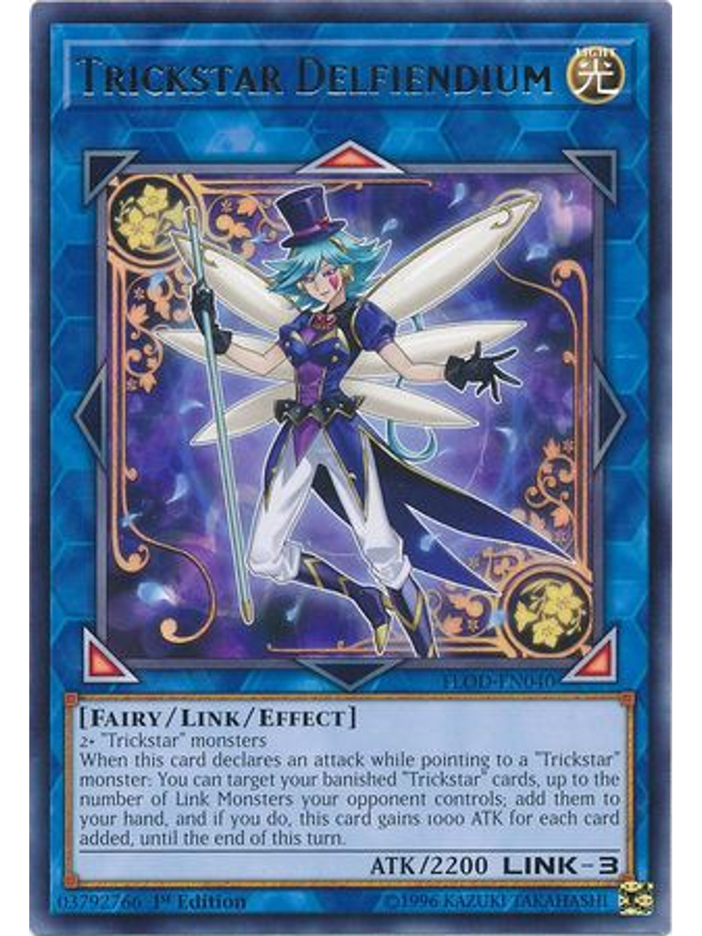 Trickstar Delfiendium - FLOD-EN040 - Rare 1st Edition 1