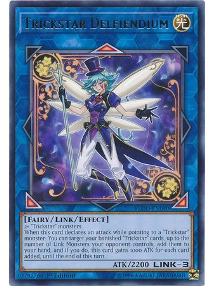 Trickstar Delfiendium - FLOD-EN040 - Rare 1st Edition 1