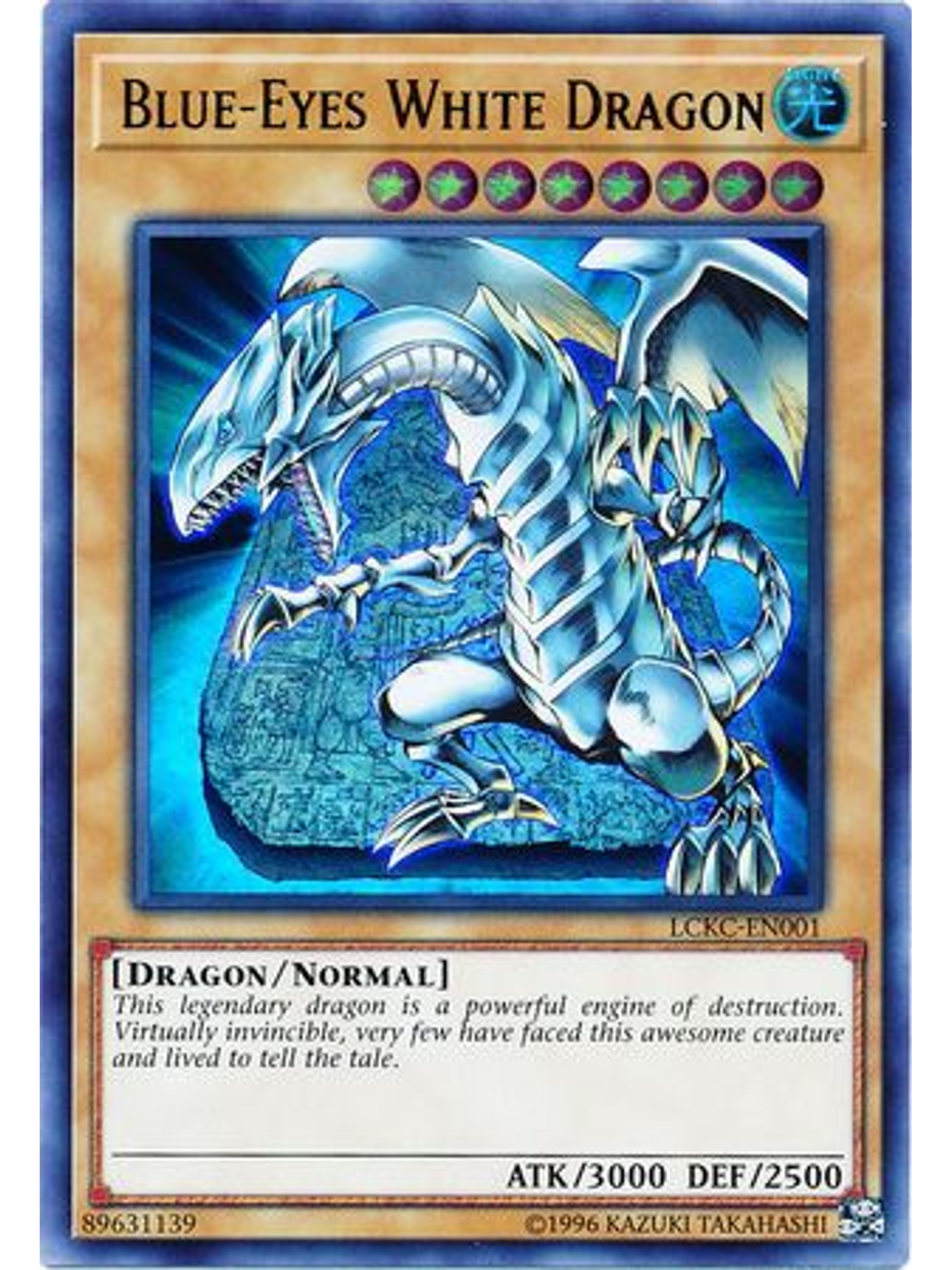 Blue-Eyes White Dragon (Tablet Background) - LCKC-EN001 - Ultra Rare Unlimited 1