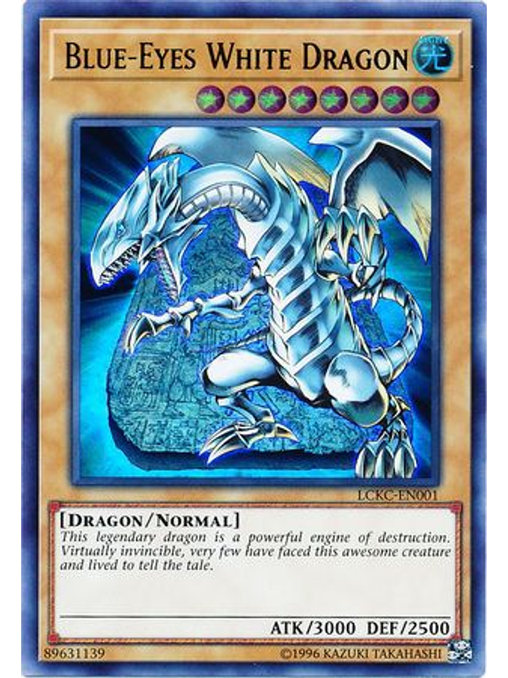 Blue-Eyes White Dragon (Tablet Background) - LCKC-EN001 - Ultra Rare Unlimited 1