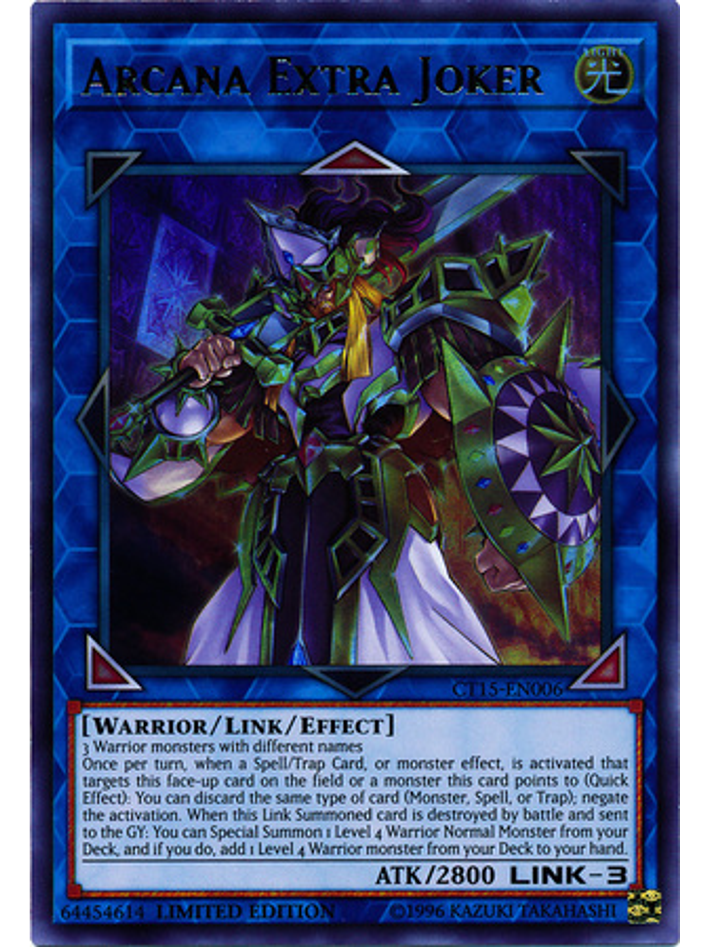 Arcana Extra Joker - CT15-EN006 - Ultra Rare Limited Edition 1
