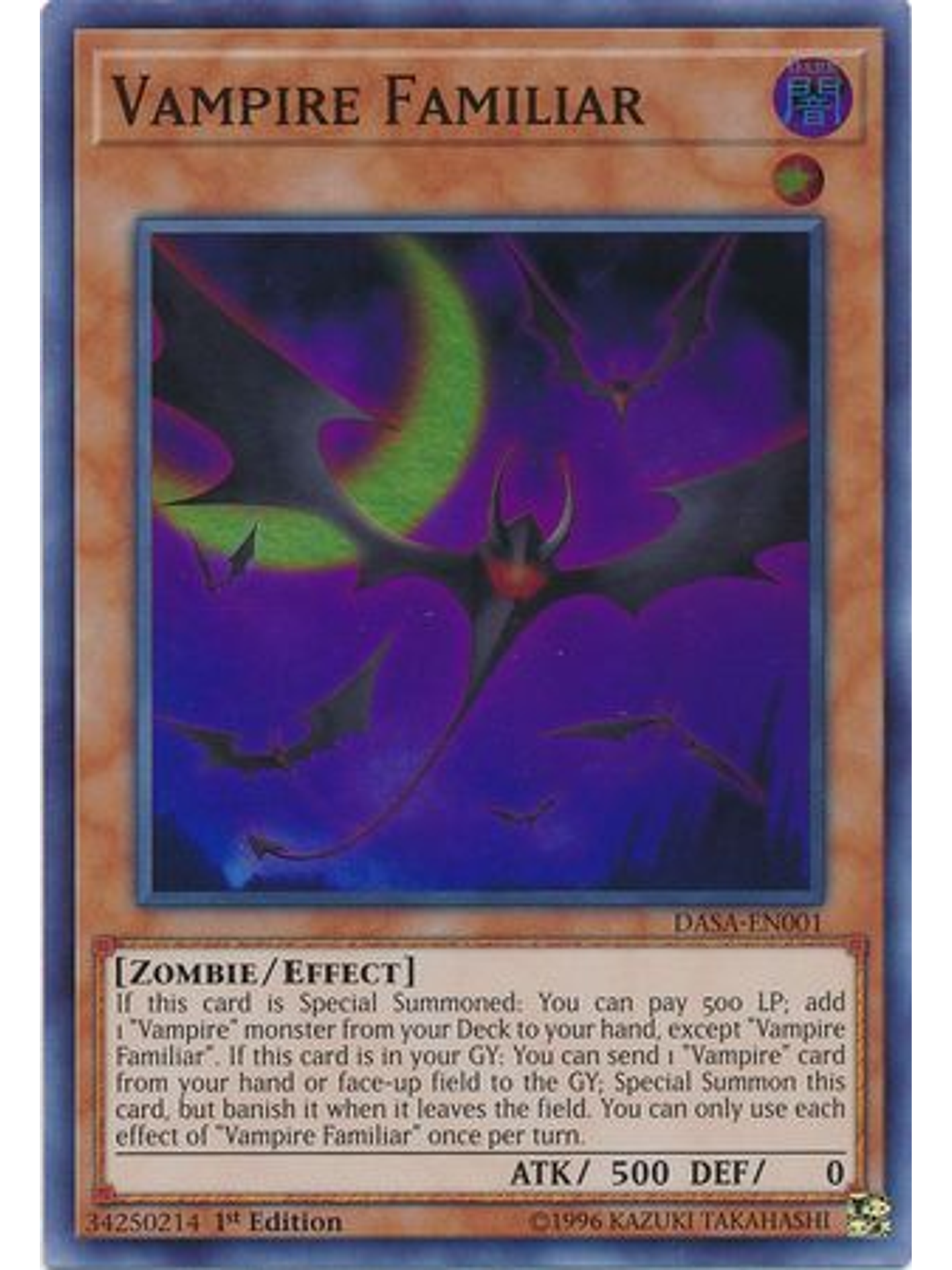 Vampire Familiar - DASA-EN001 - Super Rare 1st Edition 1