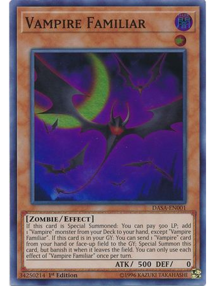 Vampire Familiar - DASA-EN001 - Super Rare 1st Edition 1