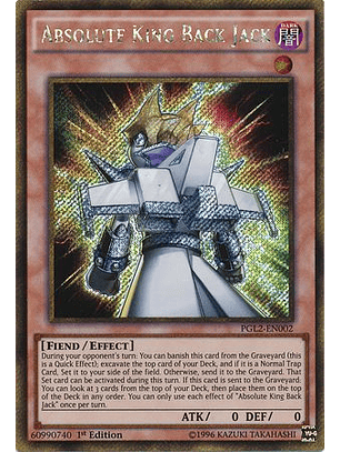 Absolute King Back Jack - PGL2-EN002 - Gold Secret Rare 1st Edition