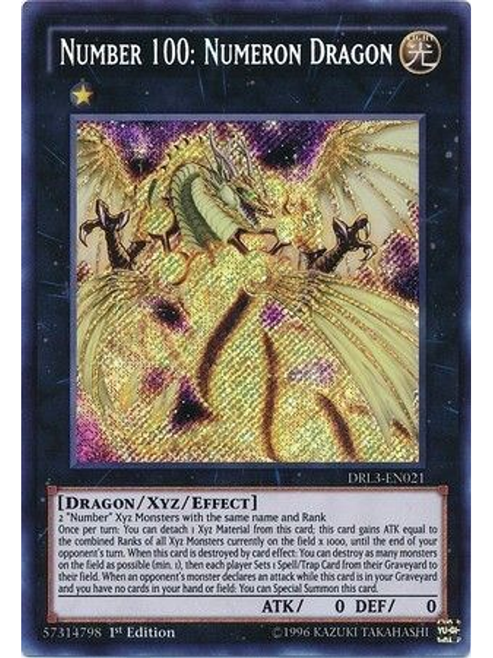 Number 100: Numeron Dragon - DRL3-EN021 - Secret Rare 1st Edition 1