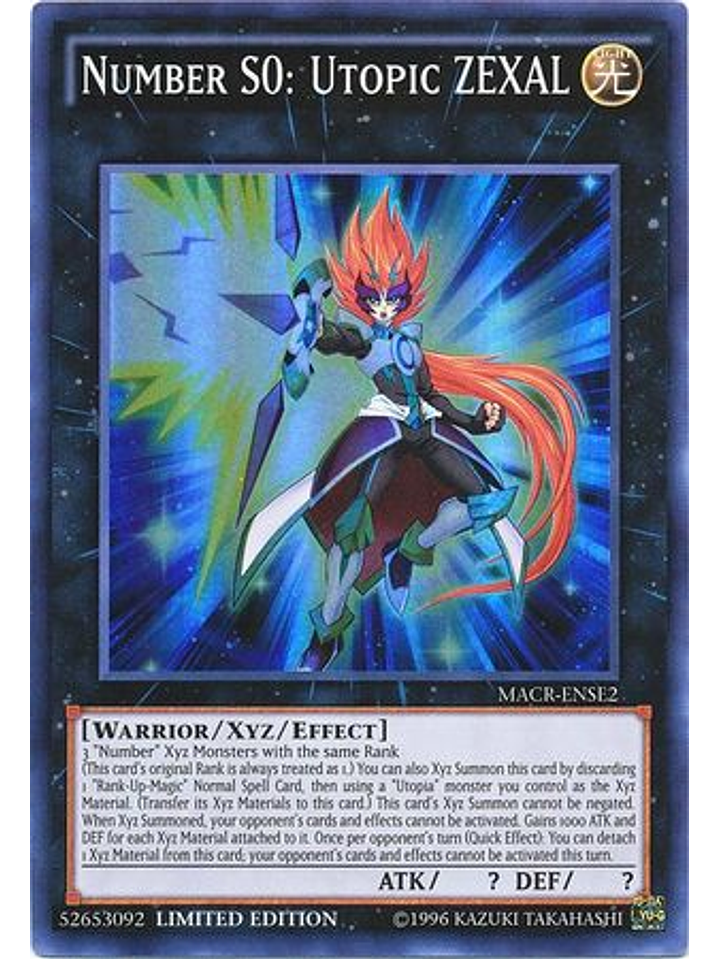 Number S0: Utopic ZEXAL - MACR-ENSE2 - Super Rare Limited Edition 1