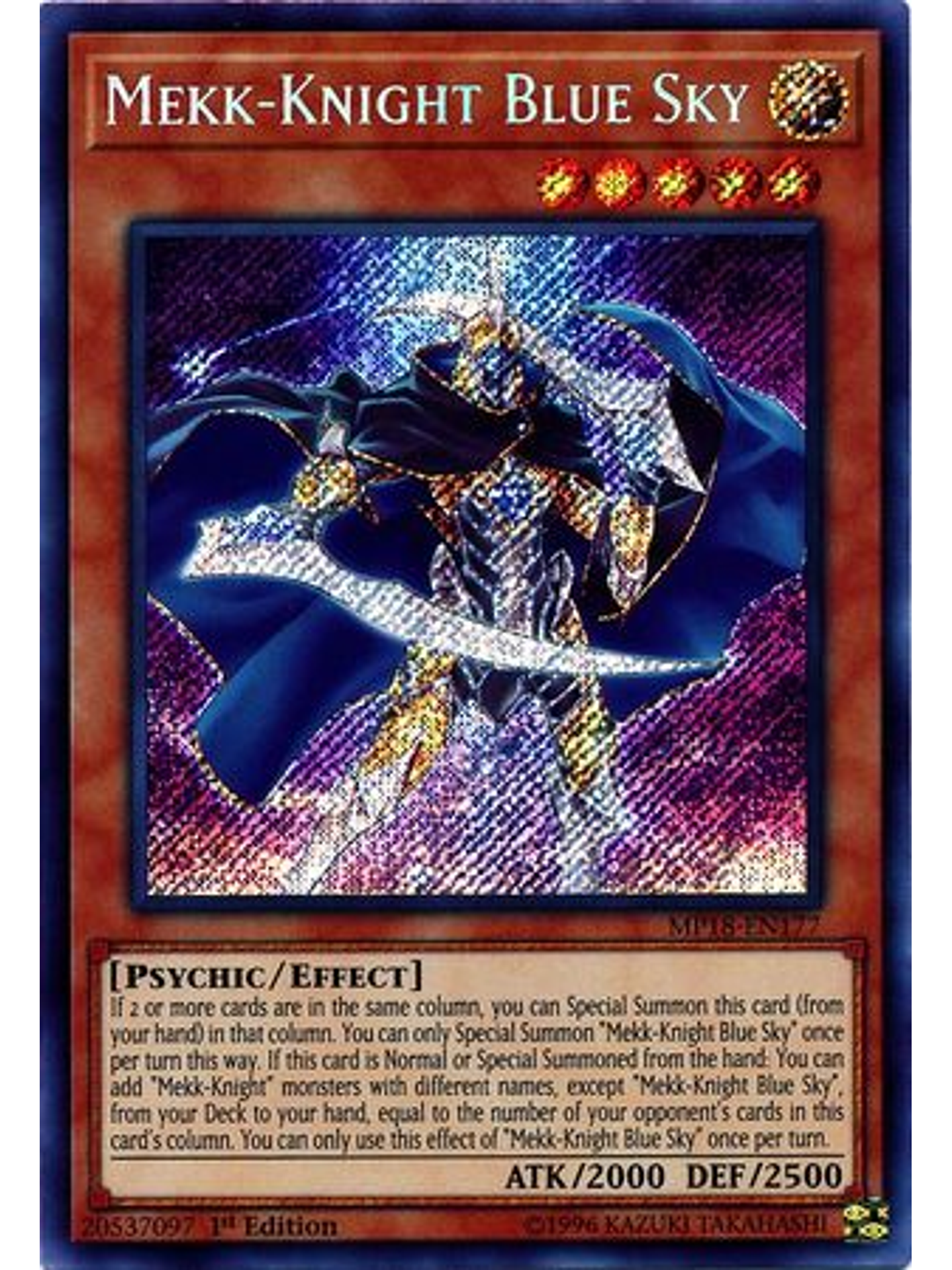 Mekk-Knight Blue Sky - MP18-EN177 - Secret Rare 1st Edition 1
