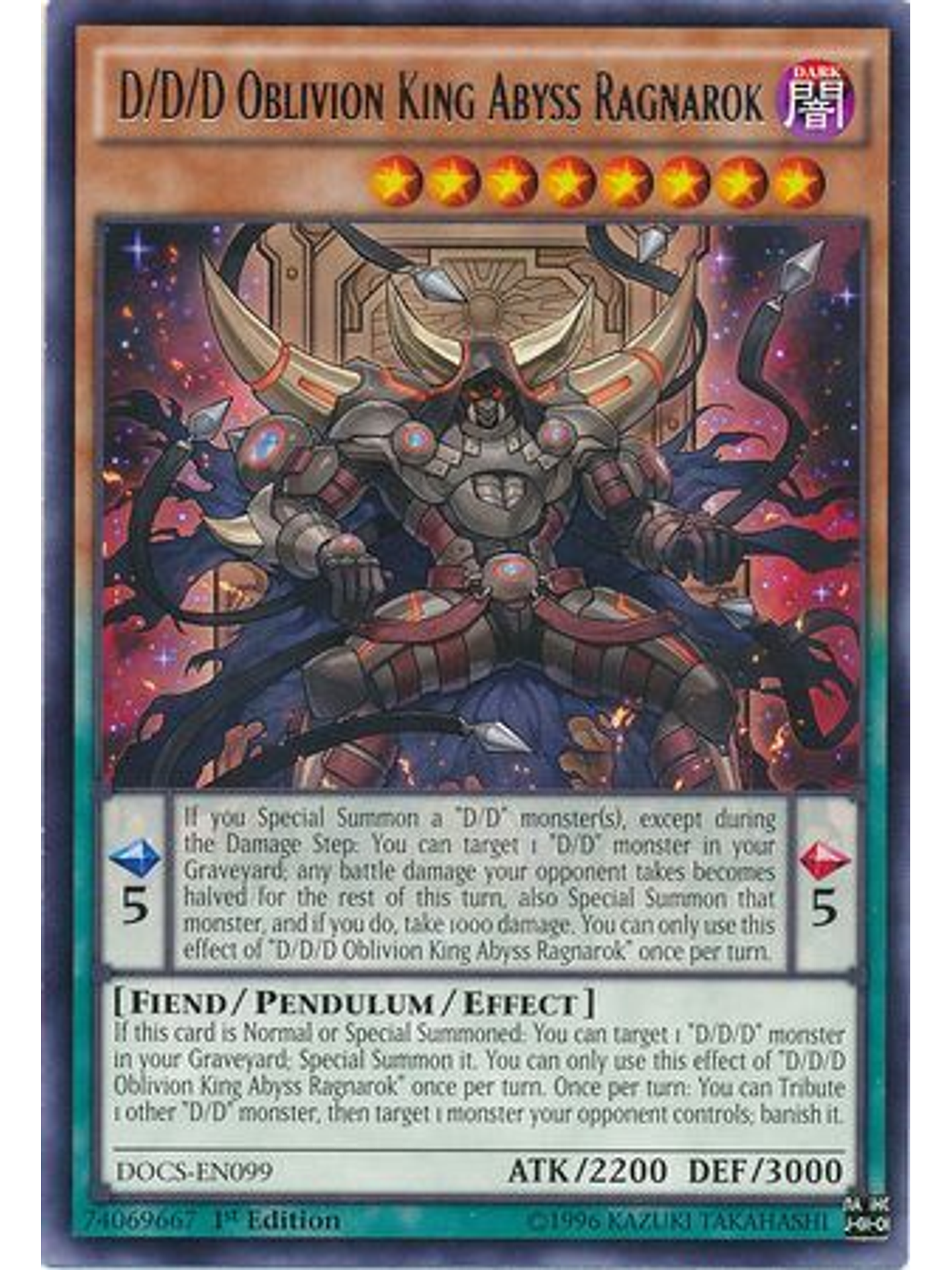 D/D/D Oblivion King Abyss Ragnarok - DOCS-EN099 - Rare 1st Edition 1