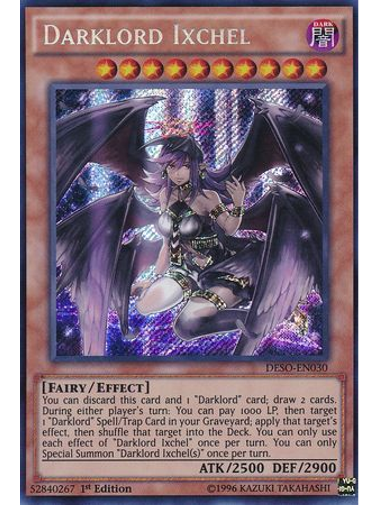 Darklord Ixchel - DESO-EN030 - Secret Rare 1st Edition 1