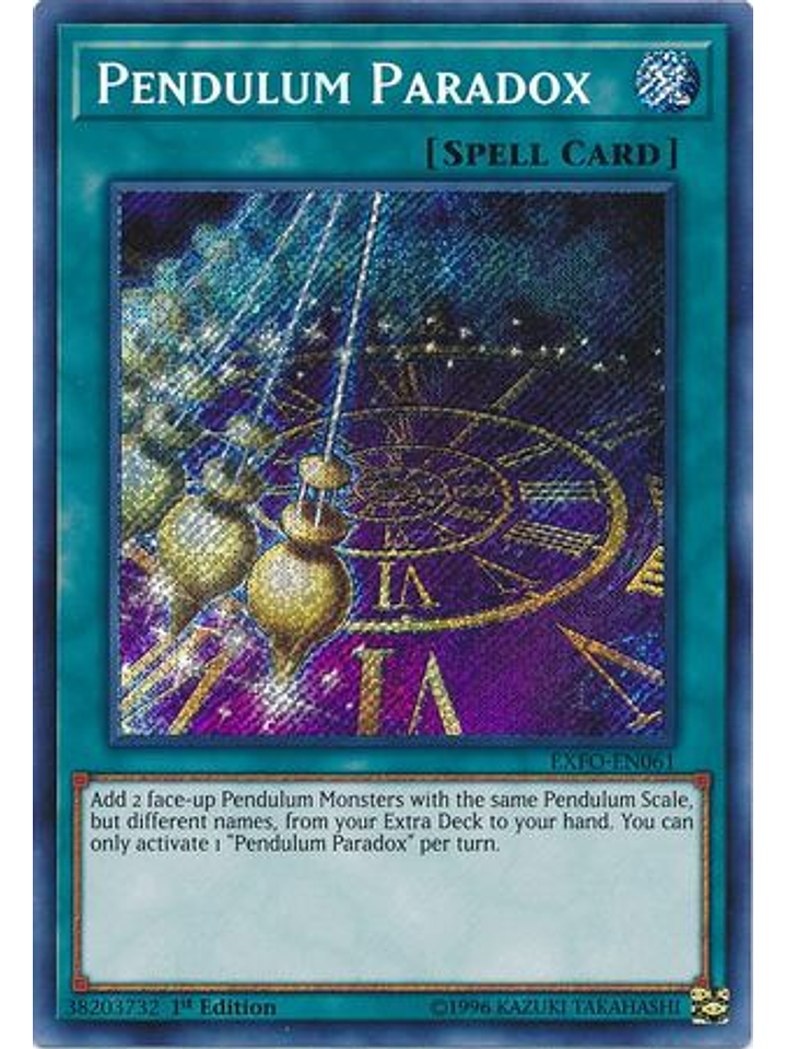 Pendulum Paradox - EXFO-EN061 - Secret Rare 1st Edition 1