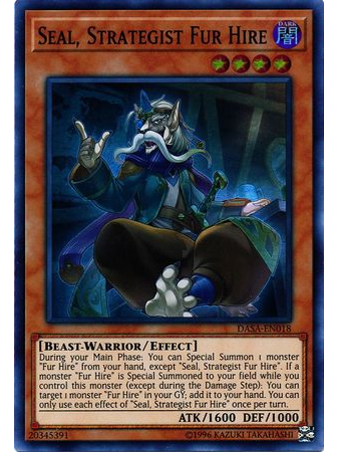 Seal, Strategist Fur Hire - DASA-EN018 - Super Rare Unlimited 1