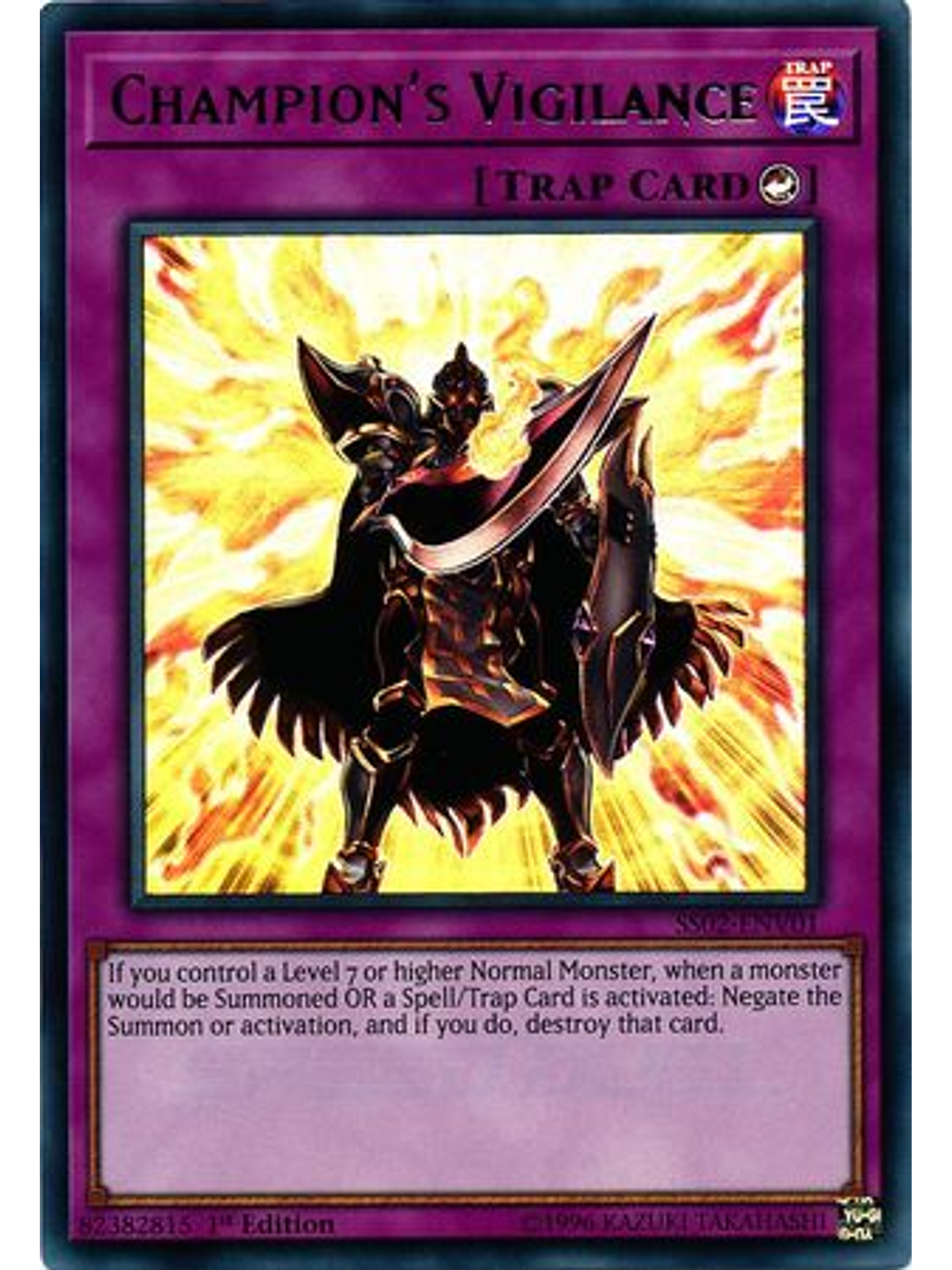 Champion's Vigilance - SS02-ENV01 - Ultra Rare 1st Edition 1