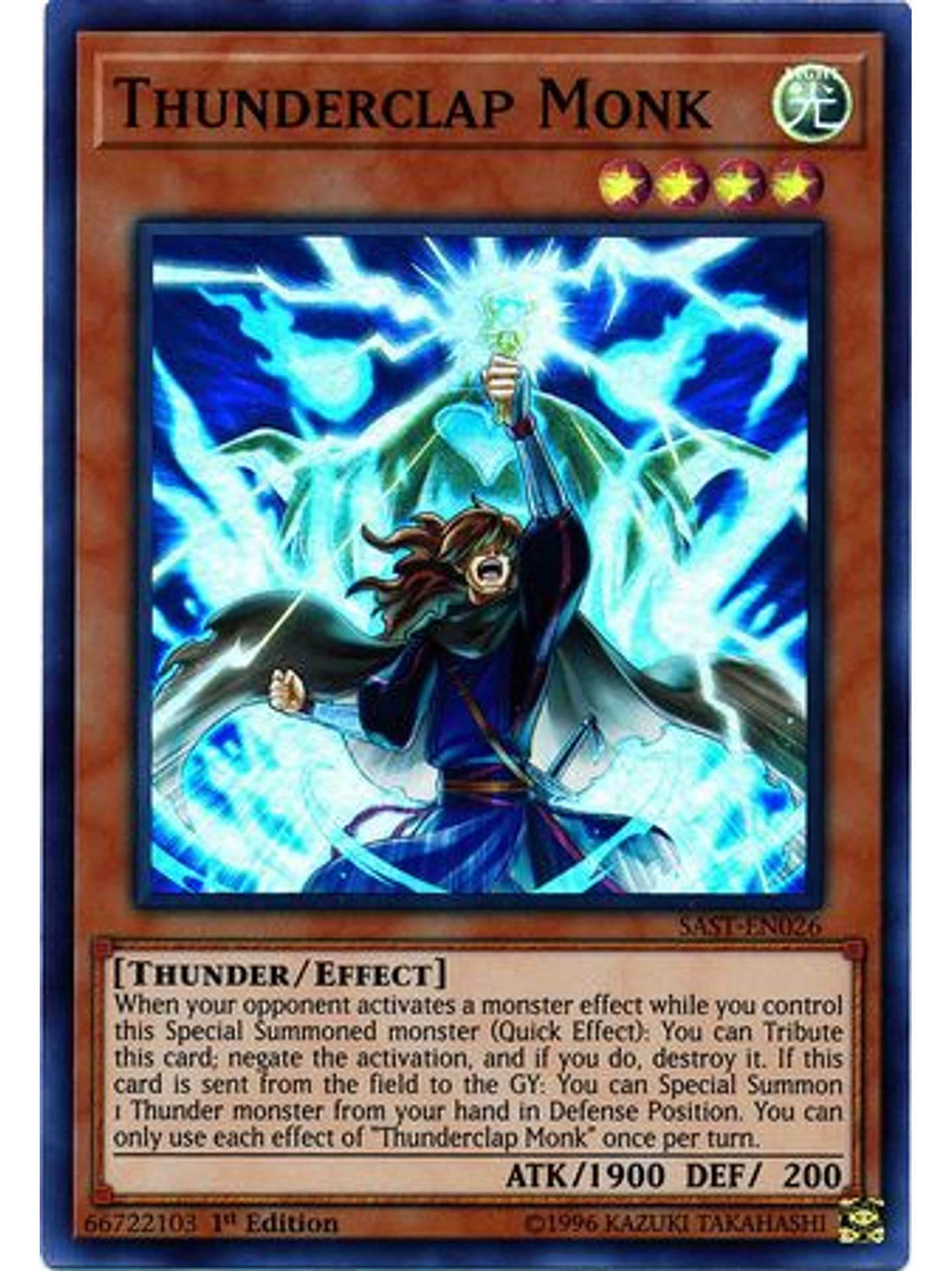 Thunderclap Monk - SAST-EN026 - Super Rare 1st Edition 1