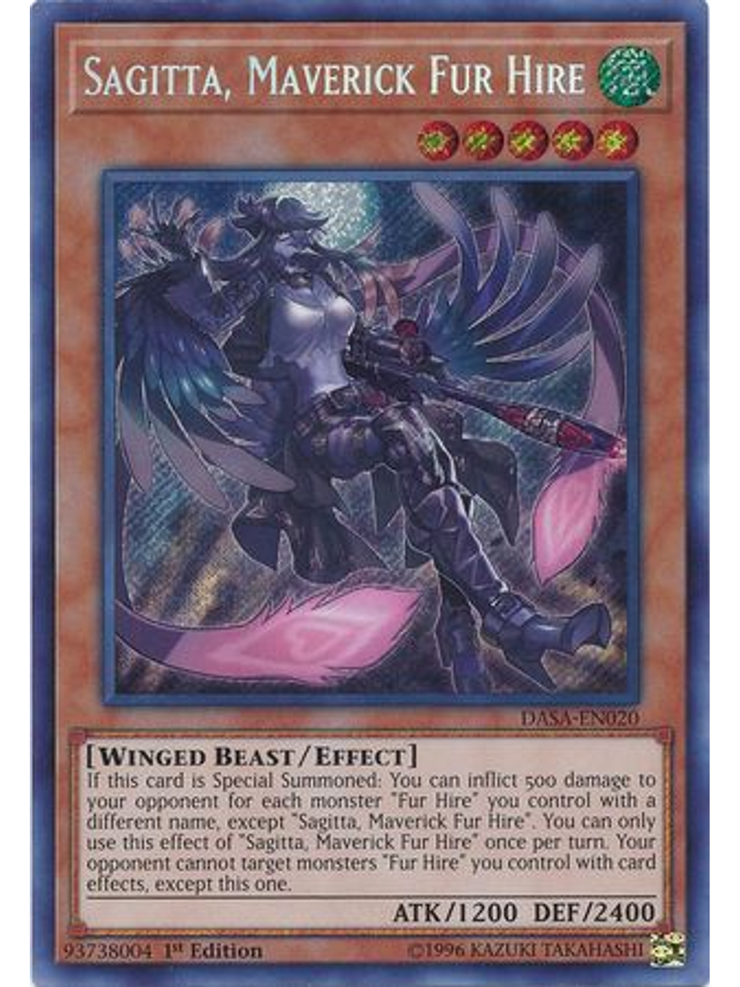 Sagitta, Maverick Fur Hire - DASA-EN020 - Secret Rare 1st Edition 1