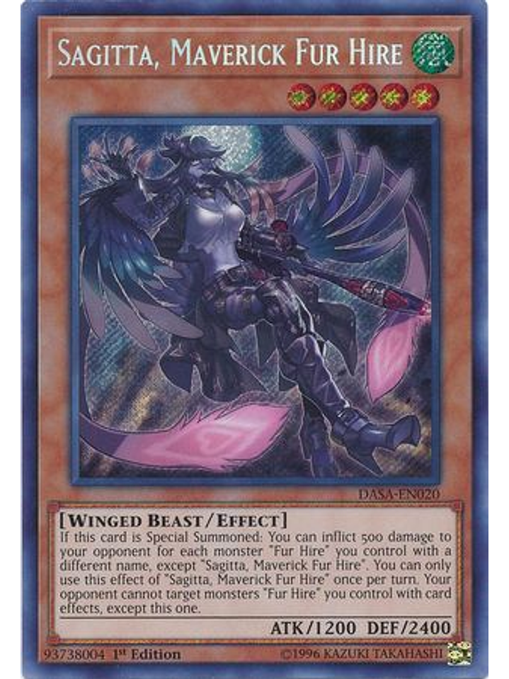 Sagitta, Maverick Fur Hire - DASA-EN020 - Secret Rare 1st Edition 1
