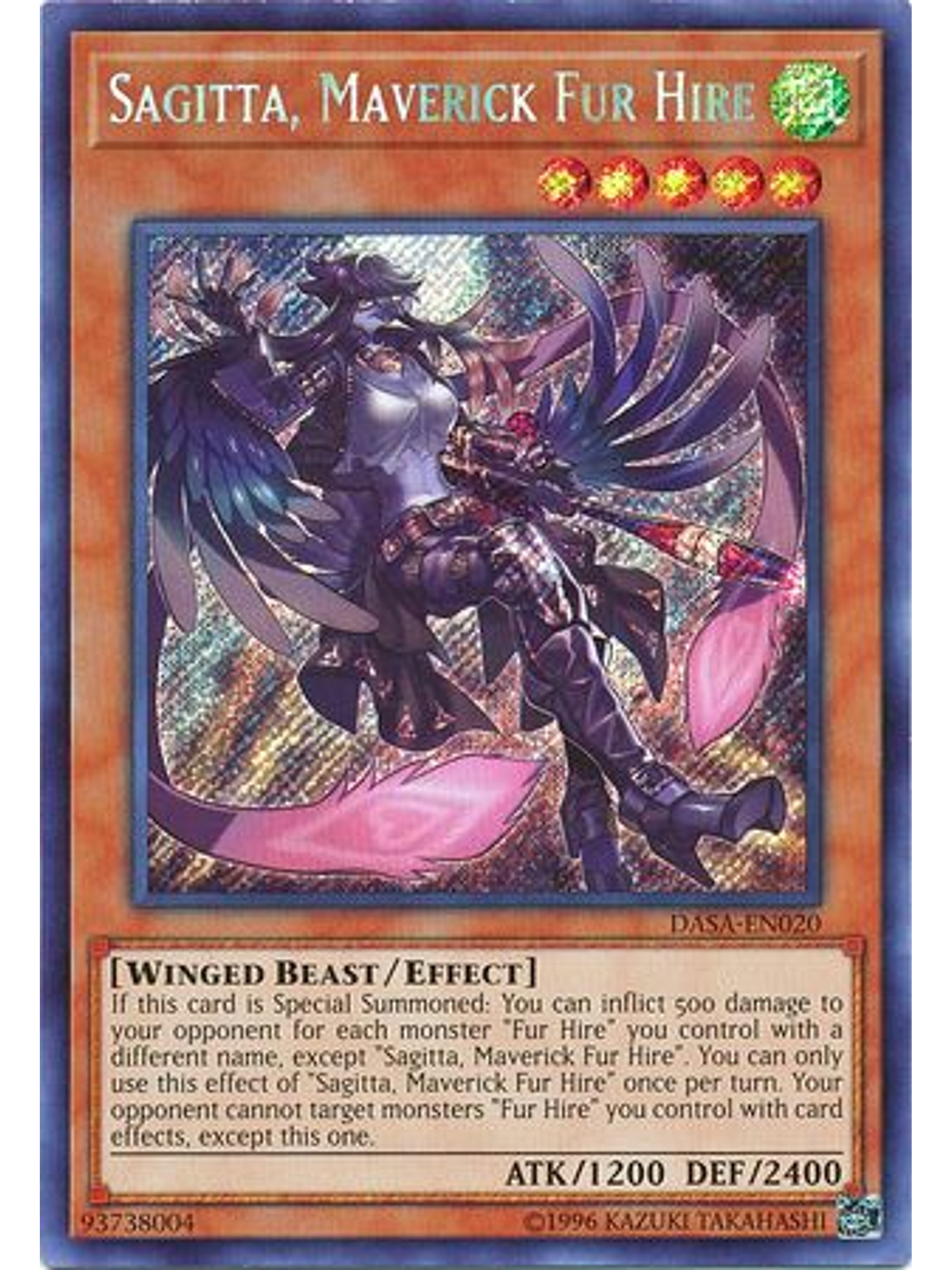 Sagitta, Maverick Fur Hire - DASA-EN020 - Secret Rare Unlimited 1