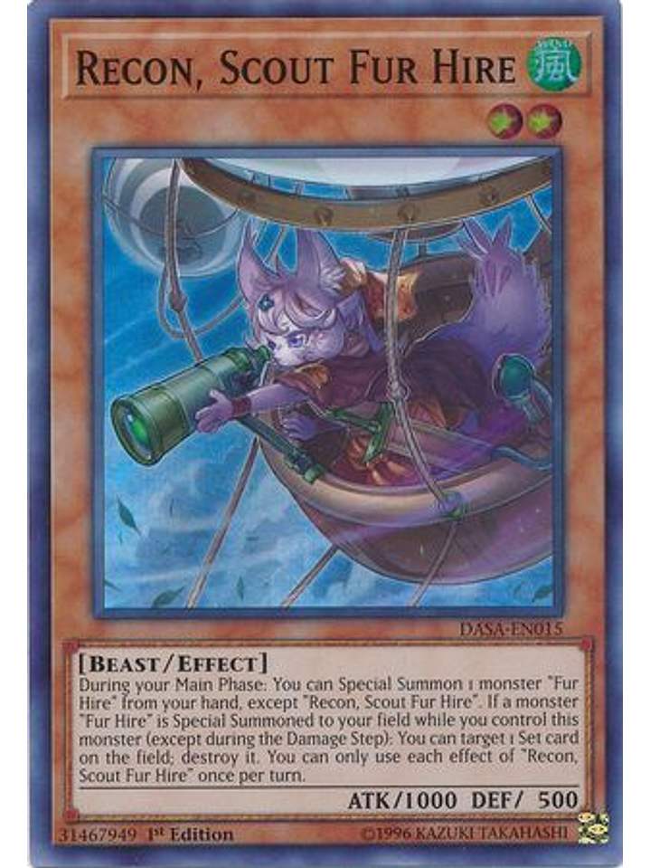 Recon, Scout Fur Hire - DASA-EN015 - Super Rare 1st Edition 1