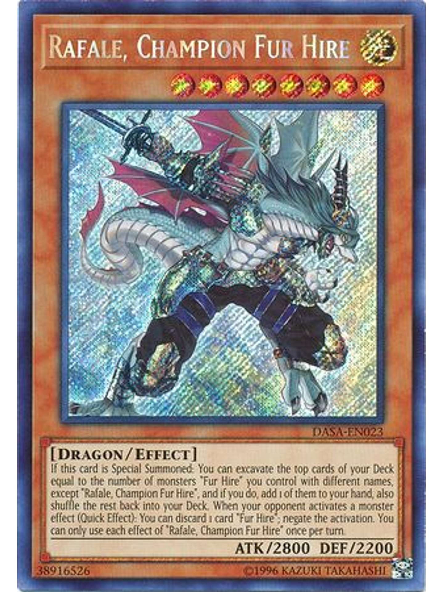 Rafale, Champion Fur Hire - DASA-EN023 - Secret Rare Unlimited 1