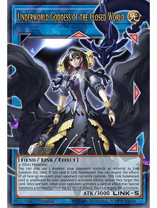 Underworld Goddess of the Closed World (extended art) - BLGG-EN144 - Starlight Rare 1st Edition