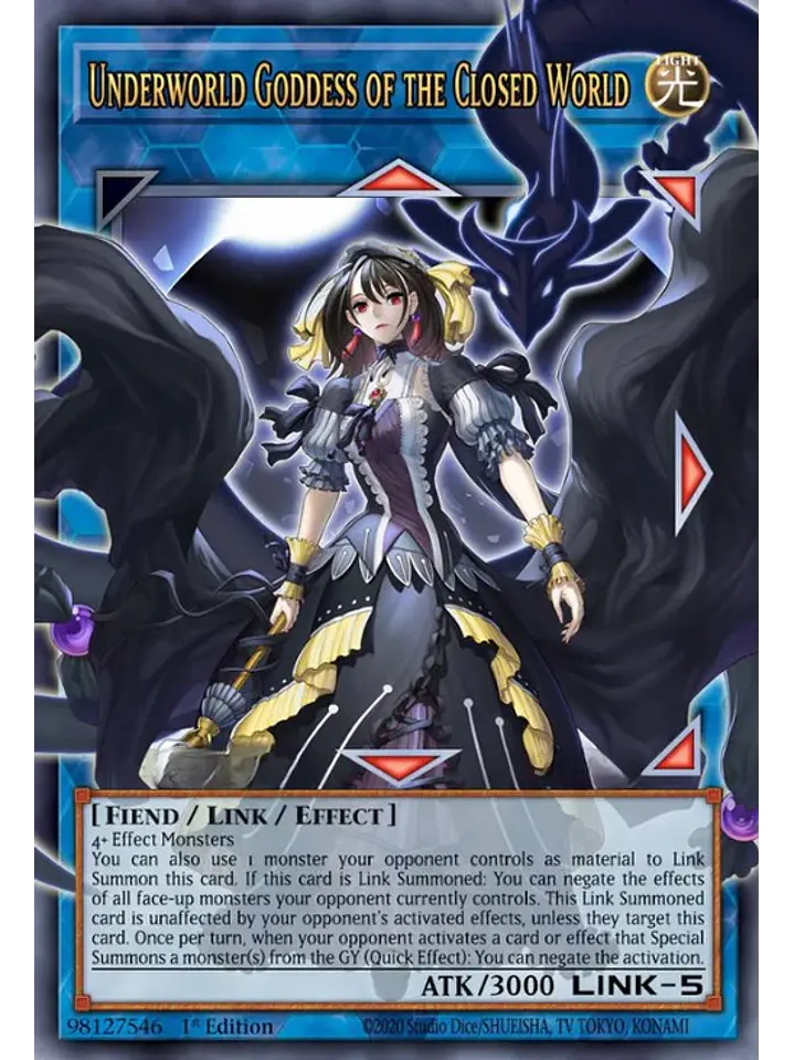 Underworld Goddess of the Closed World (extended art) - BLGG-EN144 - Ultra Rare 1st Edition 1
