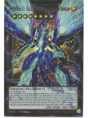 Number 62: Galaxy-Eyes Prime Photon Dragon (extended art) - BLGG-EN140 - Starlight Rare 1st Edition