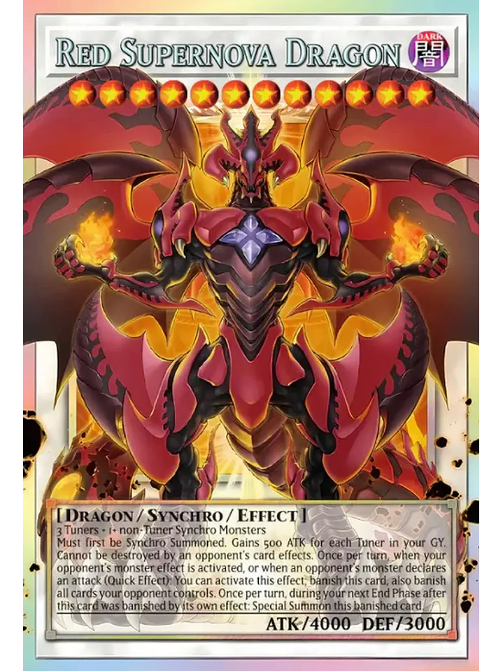 Red Supernova Dragon (extended art) - BLGG-EN139 - Starlight Rare 1st Edition 1