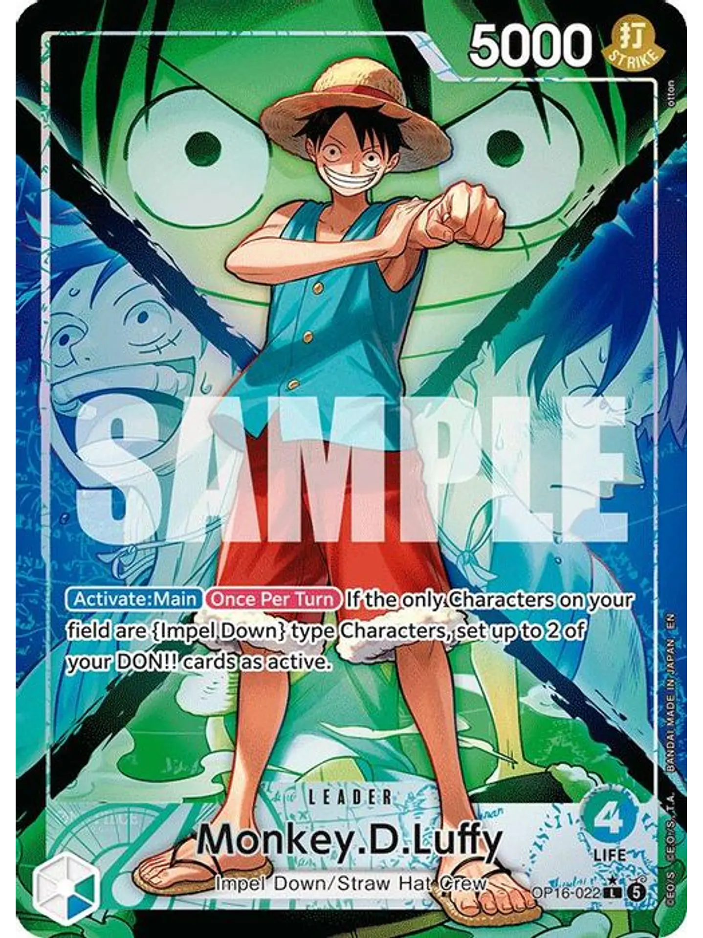 OP16-022 (Alternate Art) Monkey.D.Luffy (022) 1