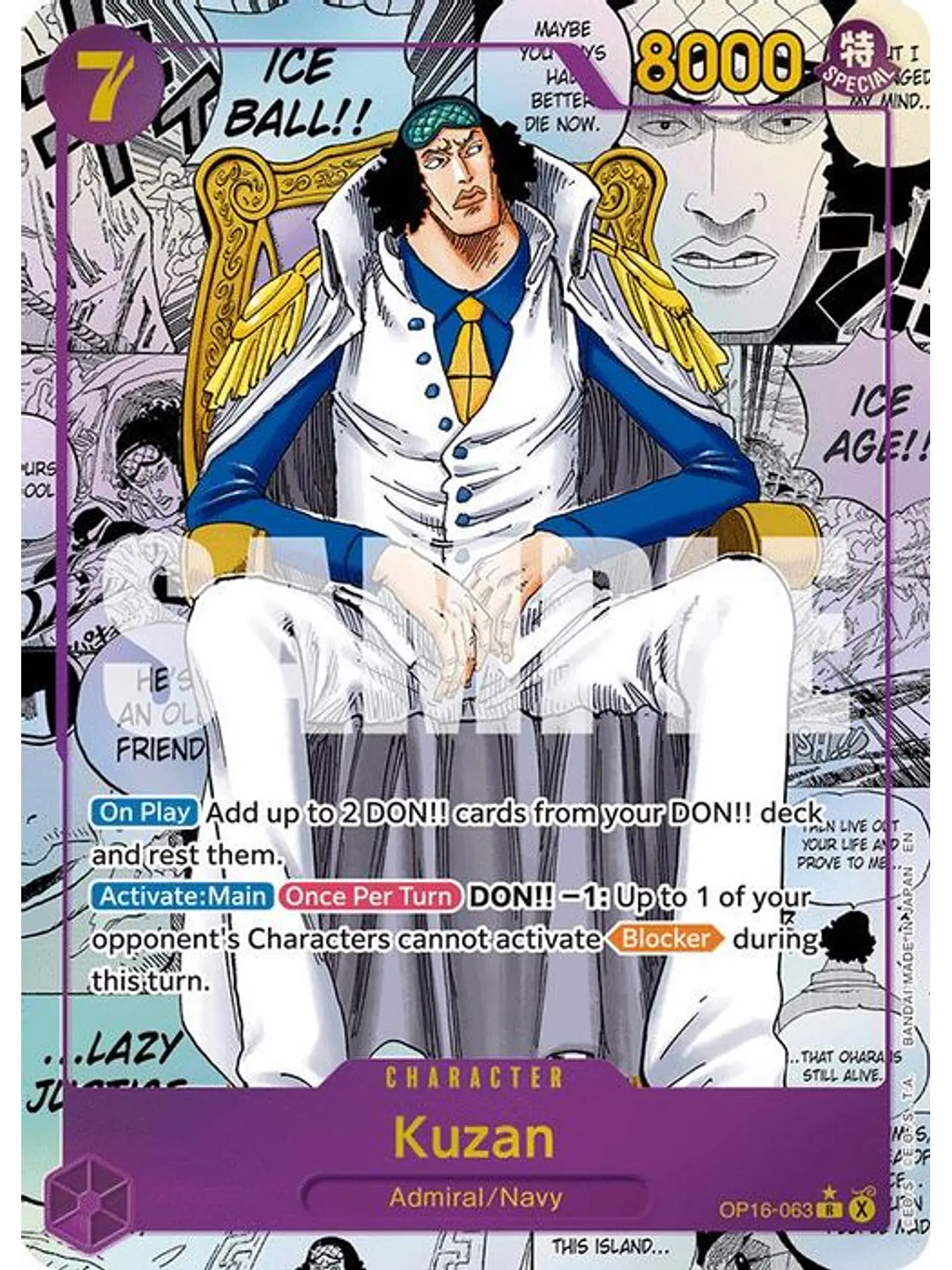 OP16-063 (Alternate Art) Kuzan (Manga) 1