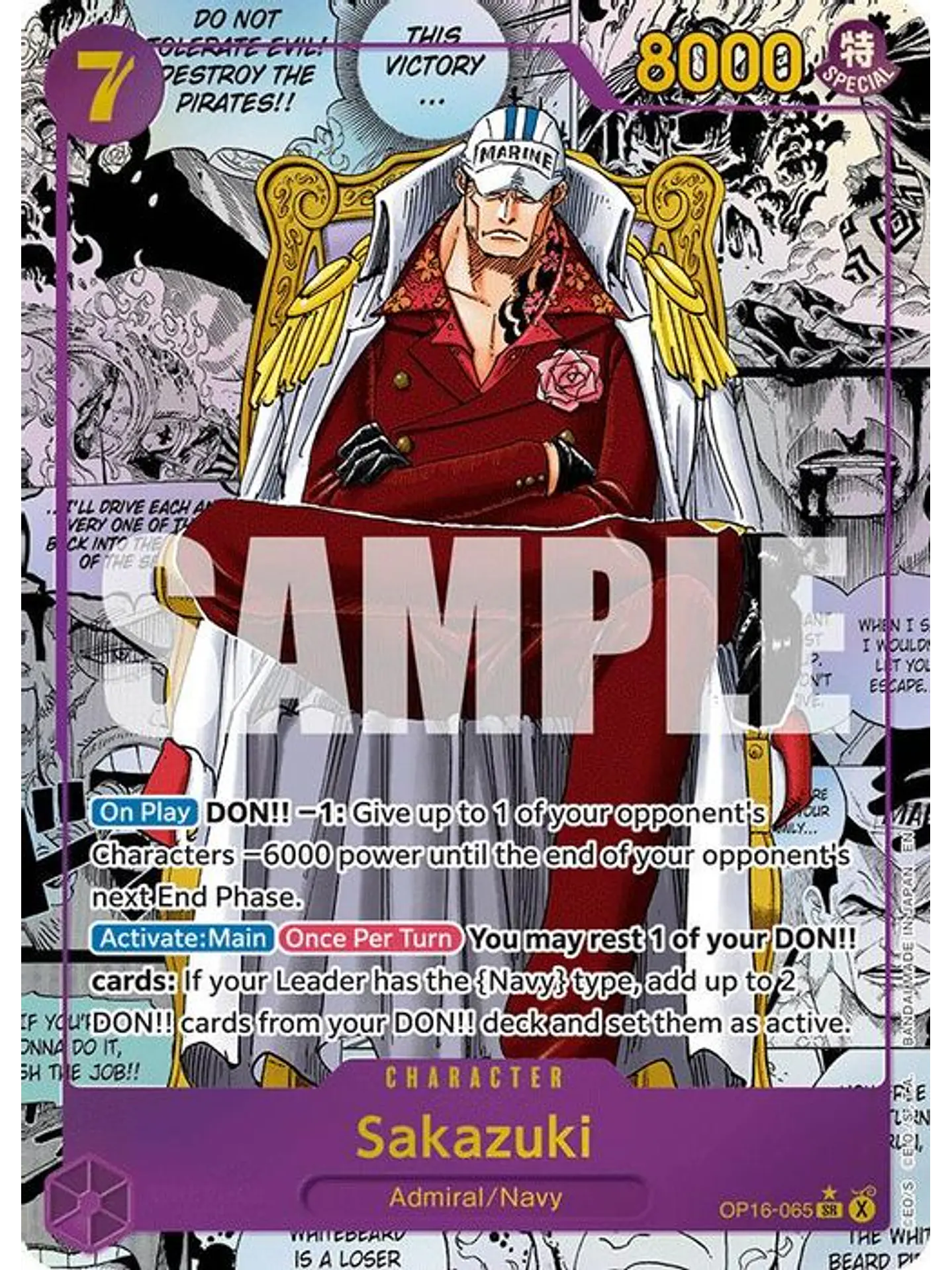 OP16-065 (Alternate Art) Sakazuki (Manga) 1
